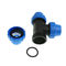 Blue Color Irrigation Tubing Connectors Tee Compression Tube Fittings